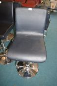 *Black Leatherette & Chrome Gas-Lift Barstool