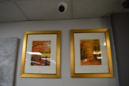 Two Gilt Framed Autumn Photographs by A. Busby