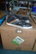 Twelve Pairs of Size: 43 Black Leather Trainers