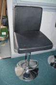 *Black Leatherette & Chrome Gas-Lift Barstool