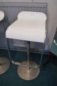 *White & Chrome Gas-Lift Barstool