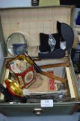 Vintage Case Containing Stamps, Magnifying Glasses