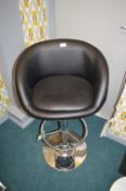 *Black Leatherette & Chrome Gas-Lift Barstool