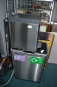 Two Stainless Steel Waste Bins
