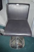 *Black Leatherette & Chrome Gas-Lift Barstool