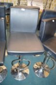 *Black Leatherette & Chrome Gas-Lift Barstool