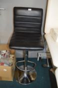 *Black Leatherette & Chrome Gas-Lift Barstool