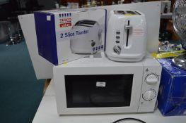Microwave Oven and Two Toasters