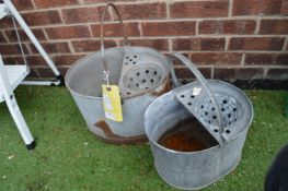 Two Galvanised Mop Buckets