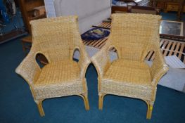 Pair of Bamboo Conservatory Chairs