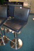 *Black Leatherette & Chrome Gas-Lift Barstool