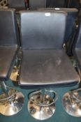 *Black Leatherette & Chrome Gas-Lift Barstool