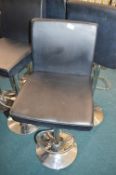 *Black Leatherette & Chrome Gas-Lift Barstool