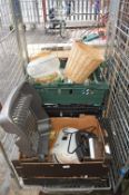 Cage Lot of Household Goods (cage not included)