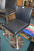 *Black Leatherette & Chrome Gas-Lift Barstool