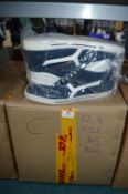 Twelve Pairs of Size: 45: Blue Leather Trainers