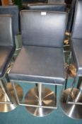 *Black Leatherette & Chrome Gas-Lift Barstool