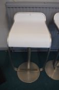 *White & Chrome Gas-Lift Barstool