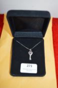 925 Sterling Silver Key Pendant and Chain by Giani