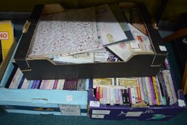 Three Boxes of Crafting DVDs and Decorative Papers