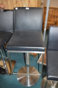 *Black Leatherette & Chrome Gas-Lift Barstool