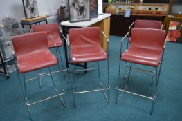 *Five Leatherette & Chrome Barstools (some restora