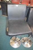 *Black Leatherette & Chrome Gas-Lift Barstool