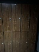*Bank of Eight Simulated Rosewood Lockers
