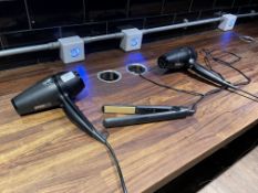 *Two GHD Straightening Irons and Two GHD Hair Drye