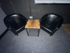 *Pair of Faux Leather Tub Seats and an Occasional