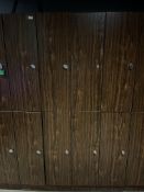 *Bank of Eight Simulated Rosewood Lockers