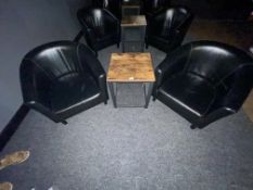 *Pair of Faux Leather Tub Seats and an Occasional