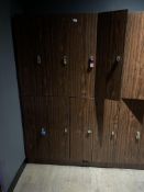 *Bank of Eight Simulated Rosewood Lockers