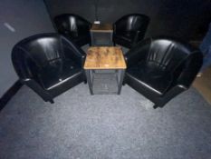 *Pair of Faux Leather Tub Seats and an Occasional