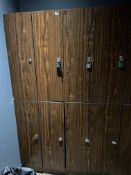 *Bank of Eight Simulated Rosewood Lockers
