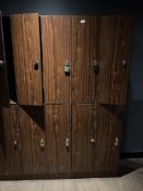 *Bank of Eight Simulated Rosewood Lockers