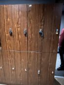 *Bank of Eight Simulated Rosewood Lockers