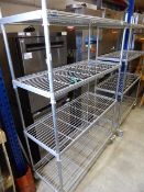 * wire racking on castors. 115w x 500d x 1800h