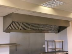 *3.3m extraction canopy with ducting and fan vgc only used in a training facility.(now removed)