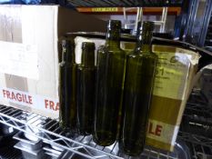 * 6 x boxes green oil bottles and lids. 250ml and 500ml.