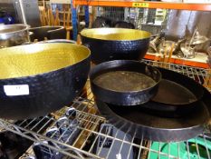 * selection of metal traays and bowls