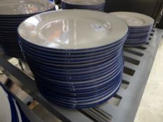 * 14 x white plate with blue rim 20cm