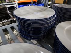 * 20 x white plate with blue rim 23cm