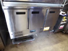 * Polar 3 door preptop fridge G622. 1370w x 700d x 870h