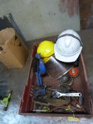 *Box of Various Workshop Hand Tools, PPE, etc.