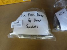 *Fourteen 8mm ¼” Drive Sockets (new)