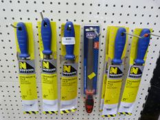 *Eight Assorted 8” Files (Flat, Round, Triangle, and Half-Round)