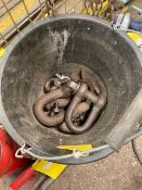 *Bucket of Various Link and Collared Eye Bolts