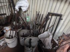 *Eight Buckets of Various Ironmongery, handrail Ac