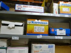 *Shelf of Various 7” Cutting Discs, Grinding Discs, Fibre Discs, etc.